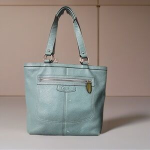 COACH (F14683) “Penelope” Sea Green Pebbled Leather Lunch Tote Bag